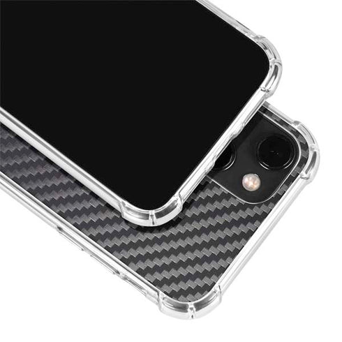 Black Carbon Fiber Specialty Texture Material iPhone 14 Clear Case